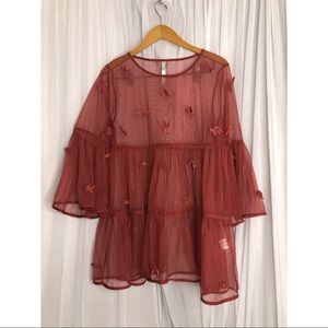 Long Sleeve Mesh Top